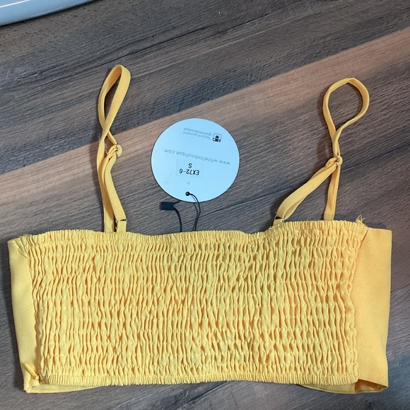 Yellow White Fox Crop Top - Picture 2 of 2